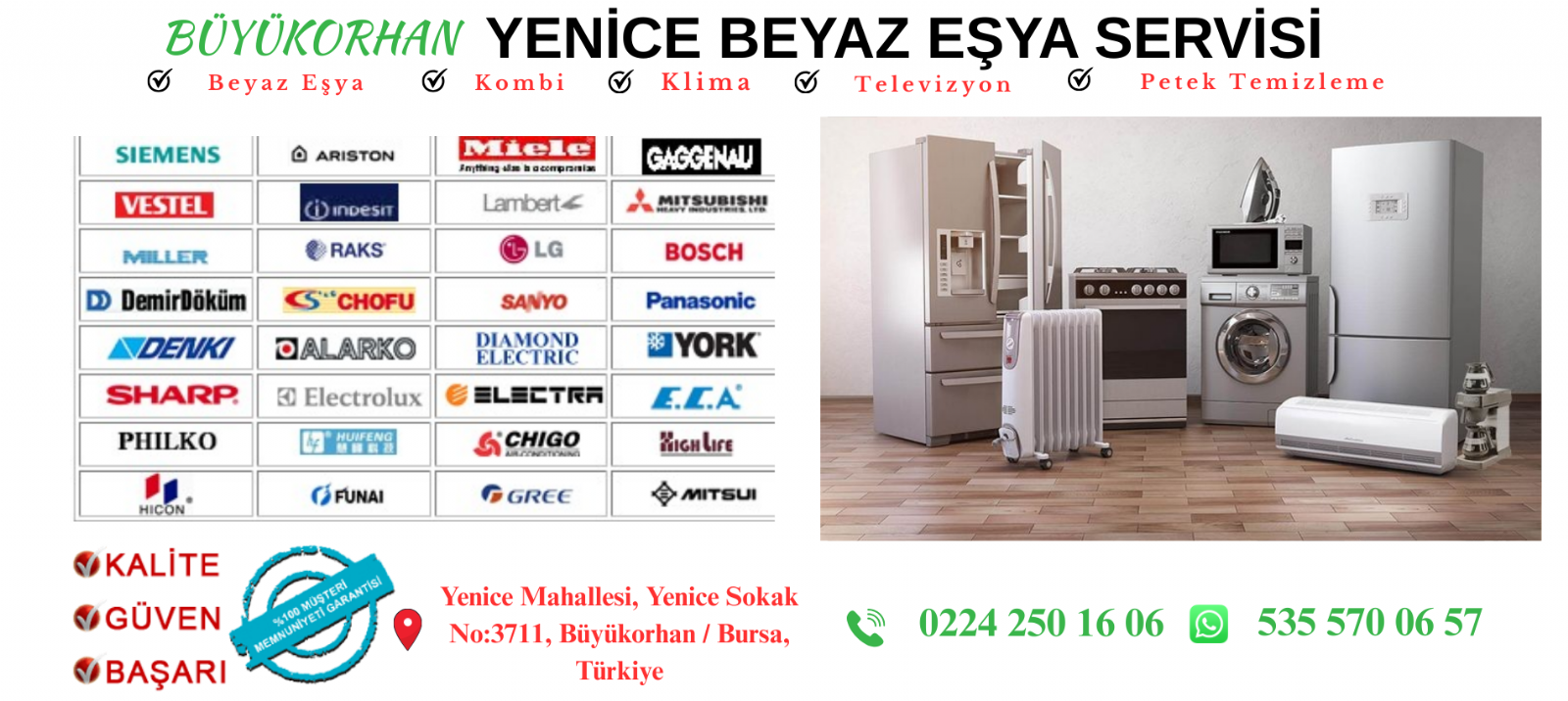 YENİCE Beyaz Eşya Servisi
